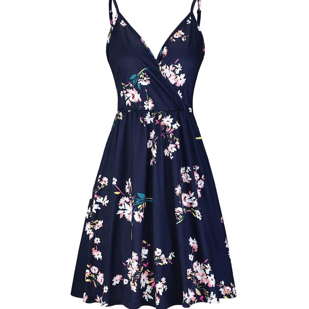 STYLEWORD Women's V Neck Floral Dress - Picture 1 of 3